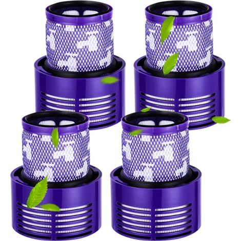 4 Filters for Dyson V10, V10 Absolute, V10 Animal, V10 Total Clean, Washable, Replacement (1/4)