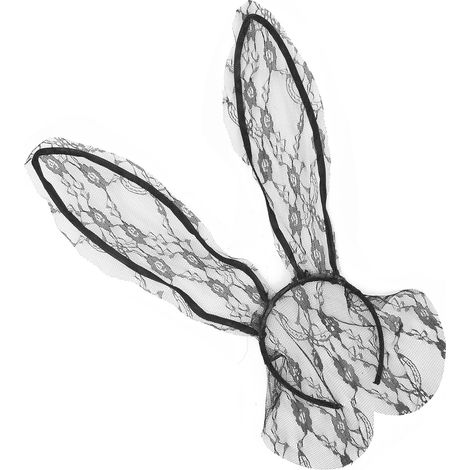 Serre-tête oreilles de lapin femme, accessoire costume fête cosplay quotidien, noir, bandeau déguisement polyvalent. (1/5)