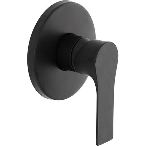 Miscelatore doccia Flat in ottone nero opaco con corpo incasso incluso (1/3)