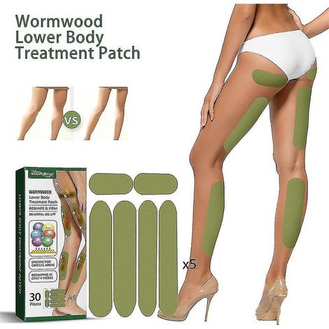30 selbstklebende Beinpflaster mit Southern Moon Absinth zur Formung, Straffung und Anhebung der Unterkörpermuskulatur – 3 Schachteln – 90 Pflaster