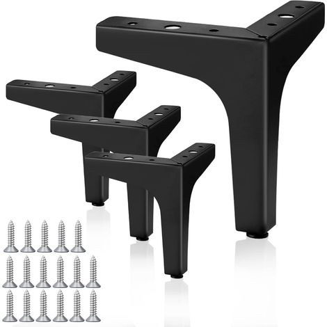 pieds de meubles noirs, pieds de meubles de 10 cm, adaptés aux tables et chaises, canapés, armoires de cuisine (1/5)
