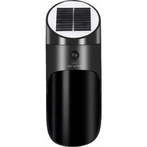 Lampe Solaire Extérieur avec Détecteur de Mouvement, Sans Fil Applique Solaire Imperméable, 120°Grand Angle 4 M Détection éclairage de Sécurité D'extérieur pour Porte D'entrée, Cour, Garage-Noir-Fei Y (1/4)