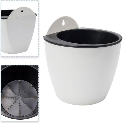 Pot de fleurs suspendu à arrosage automatique, en plastique, avec système d'absorption, idéal (1/5)