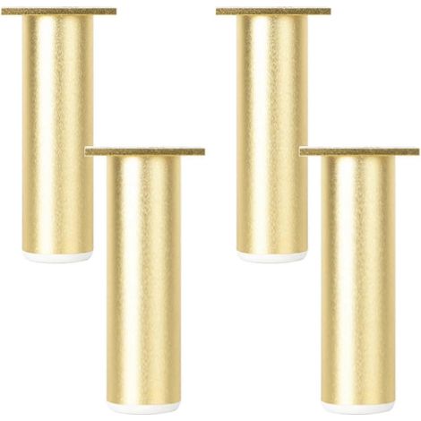 4 pieds de table basse/canapé, couleur or, réglables en hauteur, pieds tubulaires ronds, hauteur : 6-30 cm, base en alliage d'aluminium finition anodisée 30 cm. (1/5)