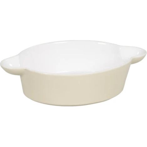 Ovaler Auflaufform Basic Cream 26x15x6 cm aus Keramik