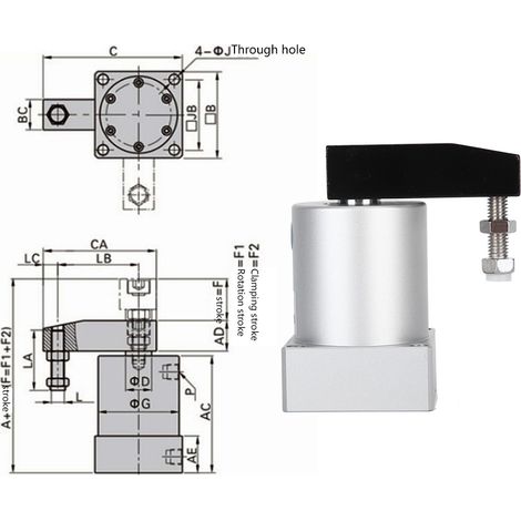 ACK32-90R/L ACK32-90L Drehbarer Spannwinkel-Druckzylinder (1/5)