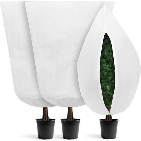 Lot 3 housses résistante 120x180cm, zip + cordon . Protection plante réutilisable hivernage, extérieur . Voile jardin . (1/5)