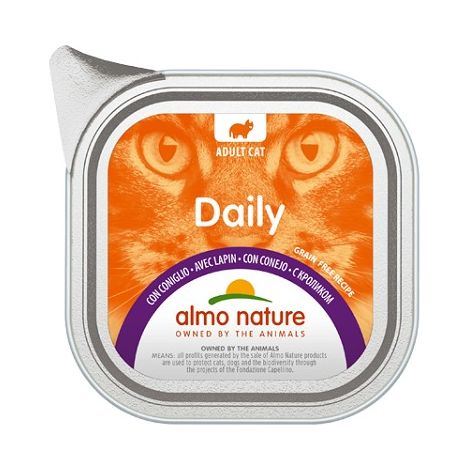 Almo Daily Menu Senza Glutine Gatto, in Vaschetta 100gr - Coniglio