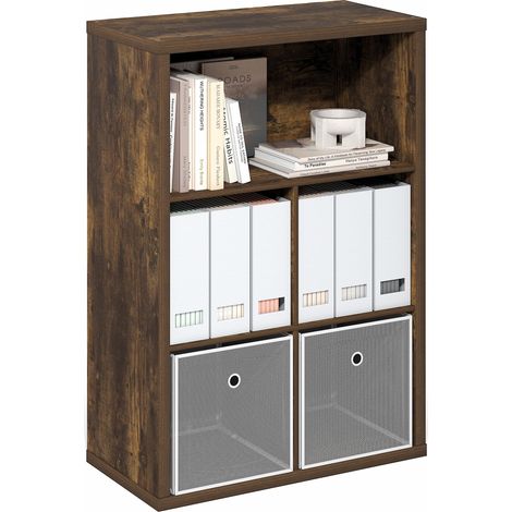 Étagère, Bibliothèque À 5 Cubes, Rangement Cubique avec Fond Fermé, 15,3 X 29,9 X 43,3 Cm, pour Salon, Chambre, Bureau, Pin Ambré (1/5)
