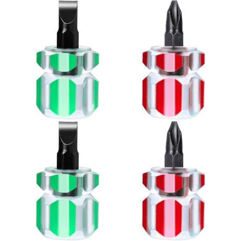 Lot de 4 mini tournevis courts pour machine à coudre avec tête plate et tête cruciforme, petits outils de couture pour machines à coudre (1/5)