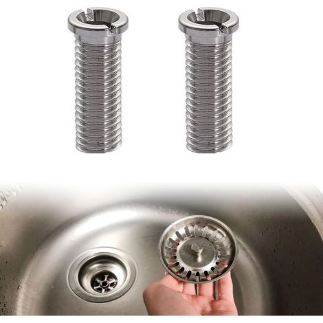 Vis de Panier d'évier,35mm Vis pour Panier d'évier Acier Inoxydable,2 Pièces,Argent (1/4)