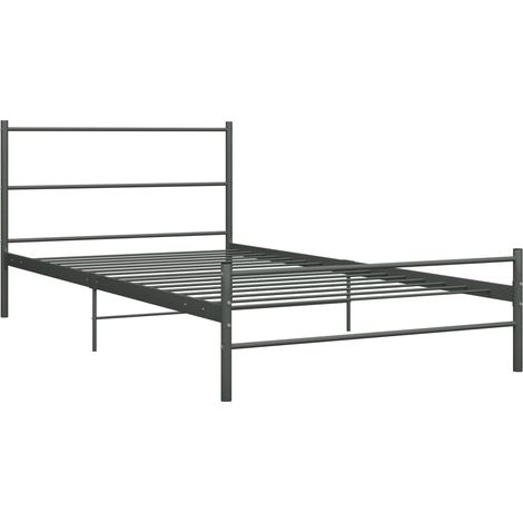 Bettgestell Grau Metall 90 x 200 cm