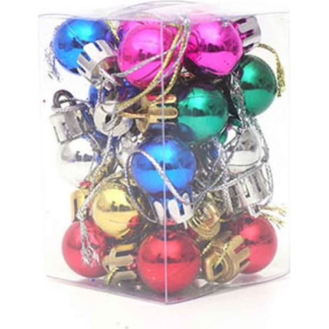 Boules De Décoration De Noël - 24 Pièces Boules En Plastique De 2 Cm - Rouge Or Violet Bleu - Pour Arbre De Noël Guirlande Couronne
