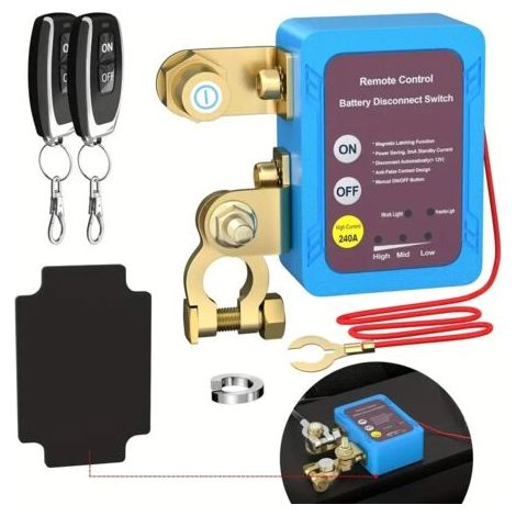 12V 240A Fernabschaltschalter für Batterien – Automatischer Abschaltschalter für Fahrzeuge – Silberkontakte und Reinkupferdraht – DC12V
