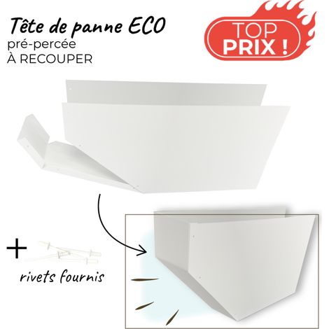 Tête de panne en aluminium blanc pour panne d'épaisseur 100mm - ALUHOME