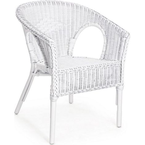 Poltrona "Allis" con braccioli, struttura in rattan, impilabile, per esterno -Midnight