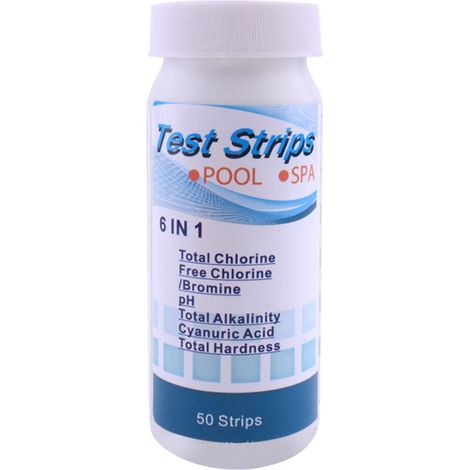 Bandelette Test 6 en 1 pour Piscine et Aquarium - Mesure pH et Dureté de l'Eau (1/5)