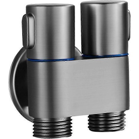 Robinet de toilette à double commande 1 entrée/2 sorties, réglable, pour lave-linge Gris anthracite (1/5)