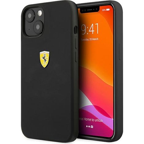 iPhone 13 mini Ferrari Hartschalen-Silikonhülle Schwarz (1/5)