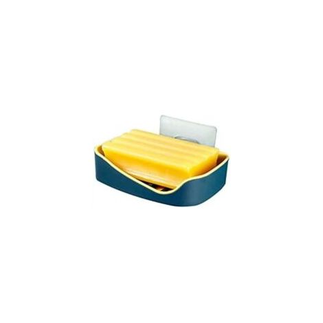Portasapone da doccia in plastica antiruggine con supporto e gancio, adatto per bagni, toilette e docce (colore: giallo) - Crezuo