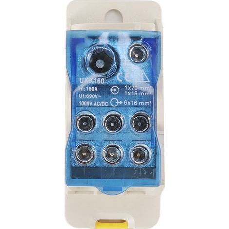 Boîte de jonction de puissance sur Rail DIN, bornier électrique, connecteur de Distribution AC DC1000V 160A