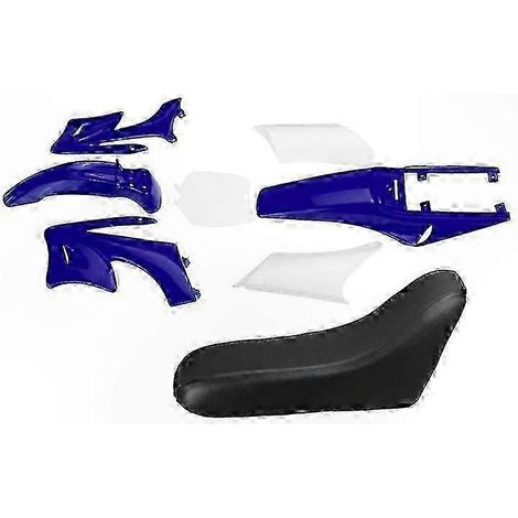 Kit carrosserie bleu 8 pièces pour motos tout-terrain 47cc 49cc 2 temps - Comprend garde-boue, selle et carénage. (1/5)