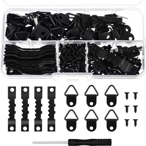 Kit de Fixation Cadres Accroches Tableau Noires avec Tournevis & Vis – Pour Photos Miroirs Œuvres d'Art 251 pièces (1/5)