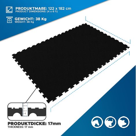 Puzzle-Stallmatte aus Gummi Pontiac Stallboden 120 x 180 cm Vierseitiges Interlocking