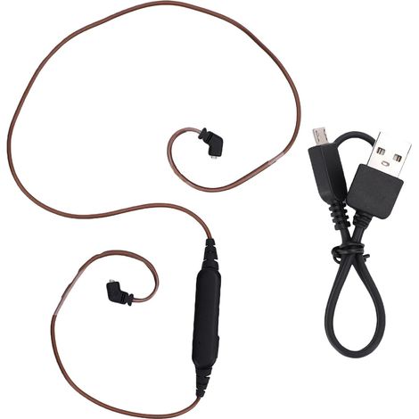 Câble Adaptateur Bluetooth pour écouteurs, 2 Broches de Remplacement de 0,78 Mm, Câble Adaptateur pour écouteurs avec Micro et Contrôle du Volume, pour Casque QDC (1/5)
