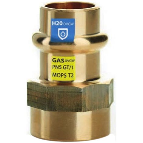 Raccordo Diritto a Pressare Femmina in Bronzo Serie Frabopress Kombi 1Ø22