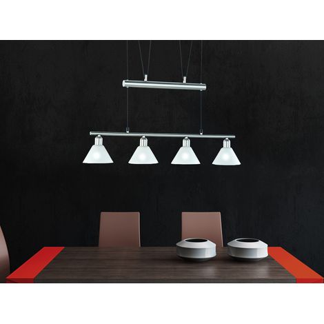 Pendelleuchte STAMINA mit Glas 4-flammig höhenverstellbar 80-180cm, B:80cm (1/5)