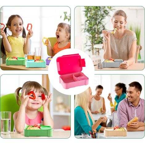 Unterteilte Lunchbox, rosarot, 900 ml, auslaufsichere Lunchbox (1/5)