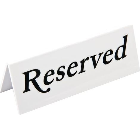 Chevalets de table en plastique Olympia 'Reserved' (lot de 10) - 120 x 36 x 45 mm - BEAUMONT (1/2)
