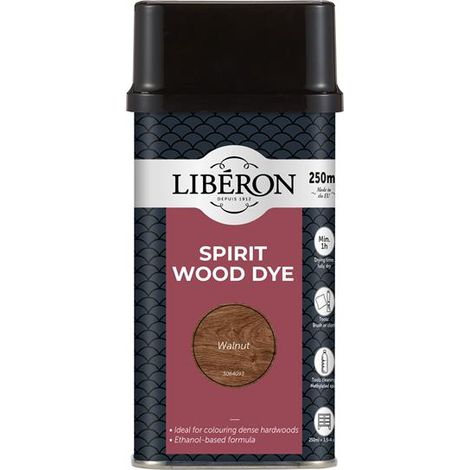 Liberon Spirit Walnut Wood Dye - 250ml, High-Quality Natural Finish for Woodcraft and Restoration (1/2)