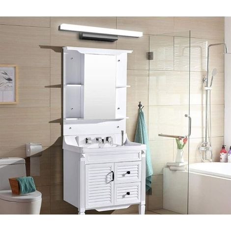 Lampe Miroir LED Applique Salle de Bain 40CM Blanc Froid 9W 6000K Noir Luminaire Salle de Bain Intérieure lampe Eclairage Salle de Bain 800LM Non-dimmable [Classe énergétique F] (1/4)