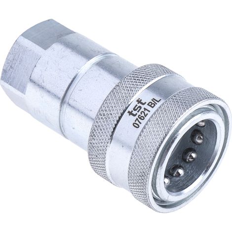 Rs Pro – Raccord hydraulique rapide femelle 1/2 pouce – Acier zingué – Filetage BSP – Verrouillage à bille – Pour environnements industriels - 2pouces (1/3)