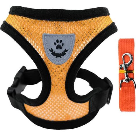 Harnais pour chiens, harnais pour chiots, harnais pour petits chiens, harnais imperméables en tissu mesh doux, taille M (1/4)