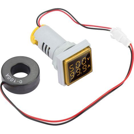 22mm LED Digital Display AC Voltage Current Meter Indicator 0-100 A (Yellow) (1/5)