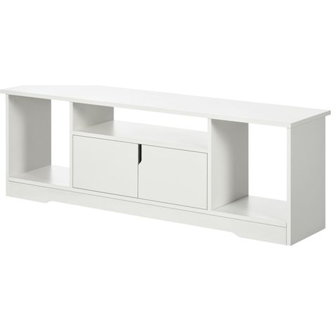 HOMCOM Mobile per TV Fino a 42" con Ripiani e Armadietto in Legno 120x30x41cm