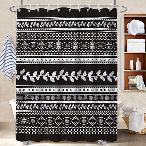 Rideau de bain imprimé polyester 180x180 fluide rideau étanche pour dans une salle de bain design (1/5)