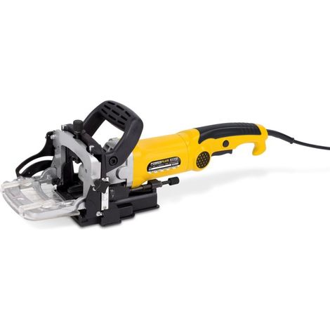 Fraiseuse à lamelles électrique 900 W POWX1310 – Profondeur réglable 0-20mm – Sac à poussière inclus – Pour assemblages bois dur – Varo