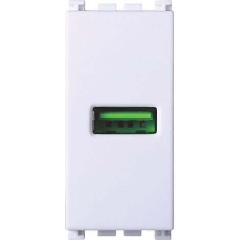 Prise USB ETTROIT 5V 2.1A 1 port USB-A couleur BLANC Compatible Vimar Arke VA2401B (1/2)