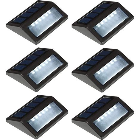 Lumière solaire pour terrasse MD Lighting 6 pièces étanche LED blanc jour pour escalier, rampe, clôture, mur, allée extérieur (1/5)