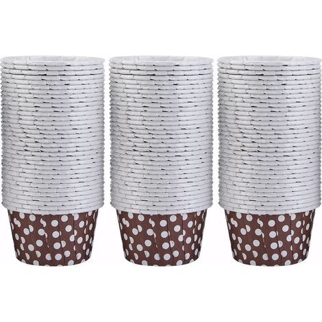 100Pcs Mini Tasses De Cuisson En Papier, Doublures En Papier Muffin En Papier Cupcake Doublures Mini Cupcake Liners Papier, Partie Cuisson Cupcake(Brown dots). (1/5)