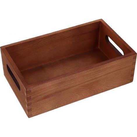 Boîte de rangement multifonctionnelle en bois pour divers articles de rangement et garde-manger-25.00X15.00X8.00CM-Coffee (1/3)
