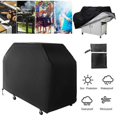 Housse Pour Barbecue - Polyester Impermeable - Protection Pluie Et Poussiere - 145x61x117cm - 1 Unite (1/4)