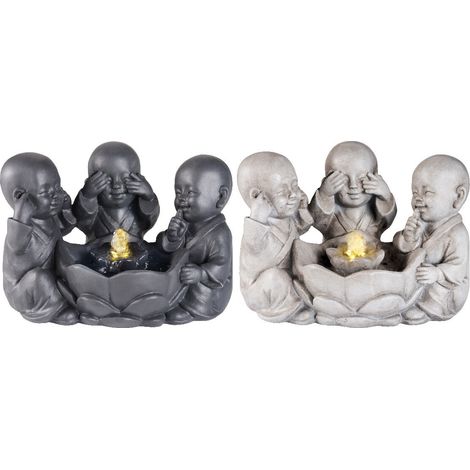 FONTANA CON PICCOLI MONACI 23X32XH21CM IN 2 COLORI
