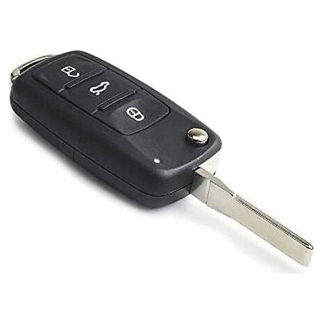 Replacement folding car key shell for VW Volkswagen Golf Mk6 T1guan Polo Passat CC Seat Skoda Octavia 3 buttons (1/4)