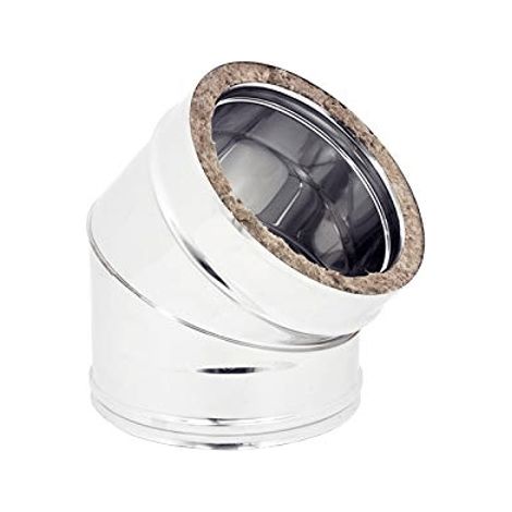 GOMITO DOPPIA PARETE A 45 ° EE 80/130 mm