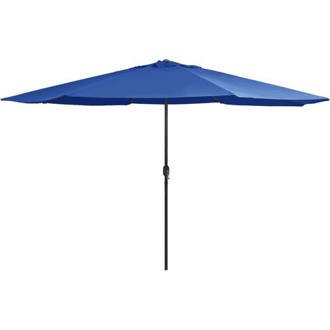 Parasol d'extérieur avec mât en métal 400cm Bleu azuré (1/5)